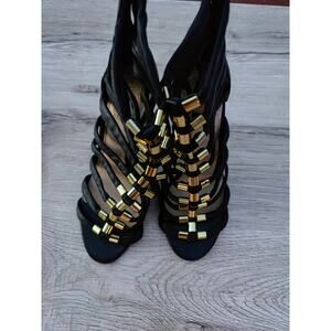 Vince Camuto Azelie Caged Stiletto black Sandals – Rockstar Glam Mob Wife SZ 6.5